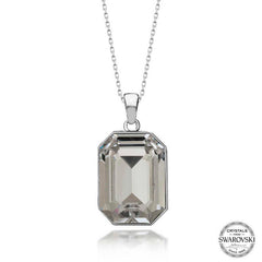 Swarovski Crystal Stone Baguette Silver Women's Necklace