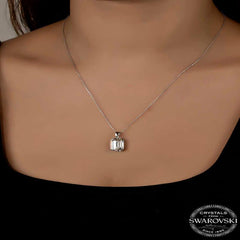 Swarovski Crystal Stone Baguette Silver Women's Necklace