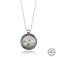 Swarovski Crystal Stone Framed Silver Women's Necklace