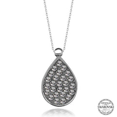 Swarovski Crystal Stone Drop Silver Women's Necklace