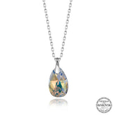 Swarovski Crystal Stone Drop Silver Women's Necklace