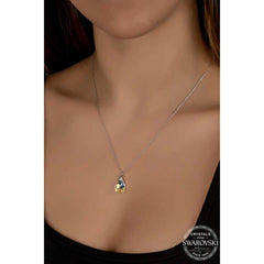 Swarovski Crystal Stone Drop Silver Women's Necklace
