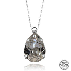 Swarovski Crystal Stone Drop Silver Women's Necklace