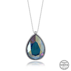 Swarovski Crystal Stone Drop Silver Women's Necklace