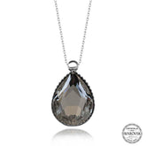 Swarovski Crystal Stone Drop Silver Women's Necklace