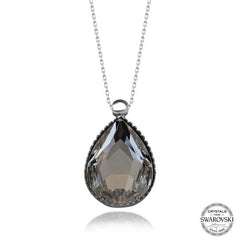 Swarovski Crystal Stone Drop Silver Women's Necklace