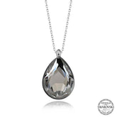 Swarovski Crystal Stone Drop Silver Women's Necklace