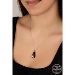 Swarovski Crystal Stone Drop Silver Women's Necklace