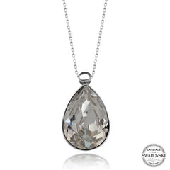 Swarovski Crystal Stone Drop Silver Women's Necklace