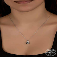 Swarovski Crystal Stone Drop Silver Women's Necklace