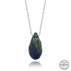 Swarovski Crystal Stone Drop Cut Silver Women's Necklace