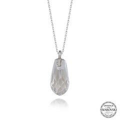Swarovski Crystal Stone Drop Cut Silver Women's Necklace