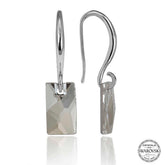 Swarovski Crystal Stone Silver White Baguette Dangle Women's Earrings