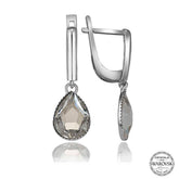 Swarovski Crystal Stone Silver White Drop Dangle Women's Earrings