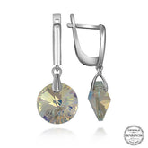 Swarovski Crystal Stone Silver White Dangle Women's Earrings