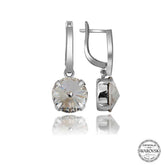 Swarovski Crystal Stone Silver White Dangle Women's Earrings