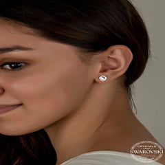 Swarovski Crystal Stone Silver Studded Women's Earrings