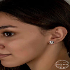 Swarovski Crystal Stone Silver Studded Women's Earrings