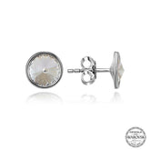 Swarovski Crystal Stone Silver Studded Women's Earrings