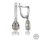 Swarovski Crystal Stone Silver Drop Dangle Women's Earrings