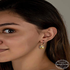 Swarovski Crystal Taşlı Gümüş Damla Sallantılı Kadın Küpe