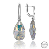 Swarovski Crystal Stone Silver Drop Dangle Women's Earrings