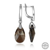 Swarovski Crystal Stone Silver Drop Dangle Women's Earrings