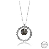 Swarovski Crystal Stone Hoop Silver Women's Necklace