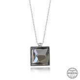 Swarovski Crystal Stone Square Silver Women's Necklace