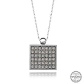 Swarovski Crystal Stone Square Silver Women's Necklace