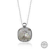 Swarovski Crystal Stone Square Silver Women's Necklace