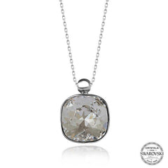 Swarovski Crystal Stone Square Silver Women's Necklace