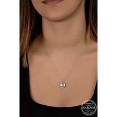 Swarovski Crystal Stone Square Silver Women's Necklace