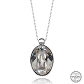 Swarovski Crystal Stone Oval Silver Women's Necklace