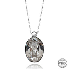 Swarovski Crystal Stone Oval Silver Women's Necklace