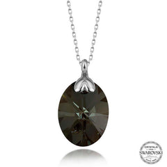 Swarovski Crystal Stone Oval Silver Women's Necklace