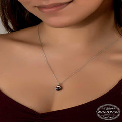 Swarovski Crystal Stone Oval Silver Women's Necklace