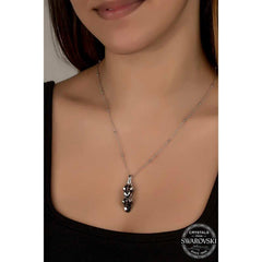 Swarovski Crystal Stone Necklace Silver Women's Necklace