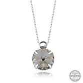 Swarovski Crystal Stone Solitaire Silver Women's Necklace