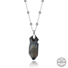 Collier pour femme en argent avec chaîne à billes en cristal Swarovski