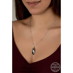 Collier pour femme en argent avec chaîne à billes en cristal Swarovski