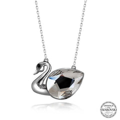 Swarovski Crystal Stone Swan Silver Women's Necklace