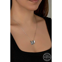 Swarovski Crystal Stone Swan Silver Women's Necklace