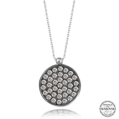 Swarovski Crystal Stone Round Silver Women's Necklace