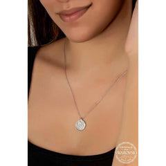 Swarovski Crystal Stone Round Silver Women's Necklace