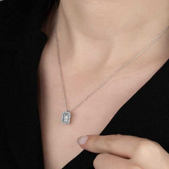 Swarovski Stone Silver Baguette Women's Necklace