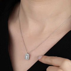 Swarovski Stone Silver Baguette Women's Necklace