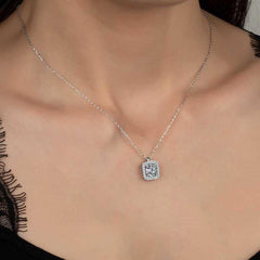 Swarovski Stone Silver Baguette Solitaire Women's Necklace