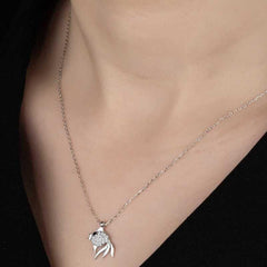 Swarovski Stone Silver Fish Women's Necklace
