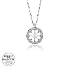 Swarovski Stone Silver Circle Women's Necklace
